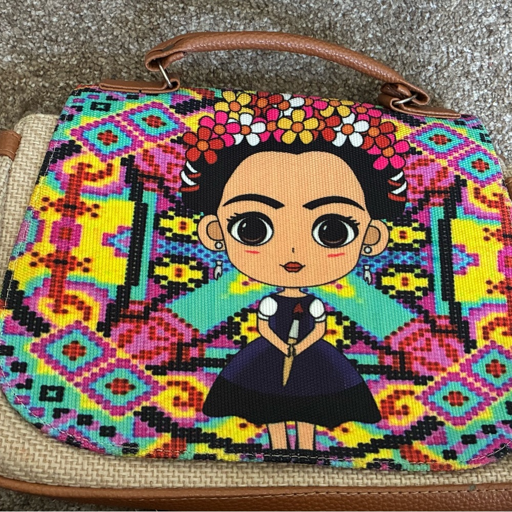 Colorful Patterned Frida Kahlo Bag